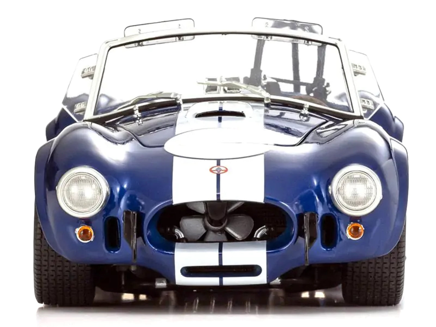 Shelby Cobra 427 S/C Blue with White Stripes and Race Graphics 1/18 Diecast Model Car by Kyosho