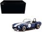 Shelby Cobra 427 S/C Blue with White Stripes and Race Graphics 1/18 Diecast Model Car by Kyosho
