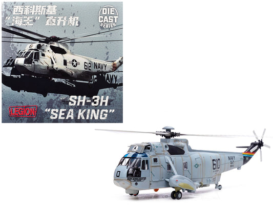 Sikorsky SH-3H Sea King Helicopter "149713/NK 610 Helicopter Anti-Submarine Squadron 8 Eightballers Carrier Air Wing 14 USS Independence (CV-62)" (1990s) United States Navy 1/72 T&y Diecast Model by Legion