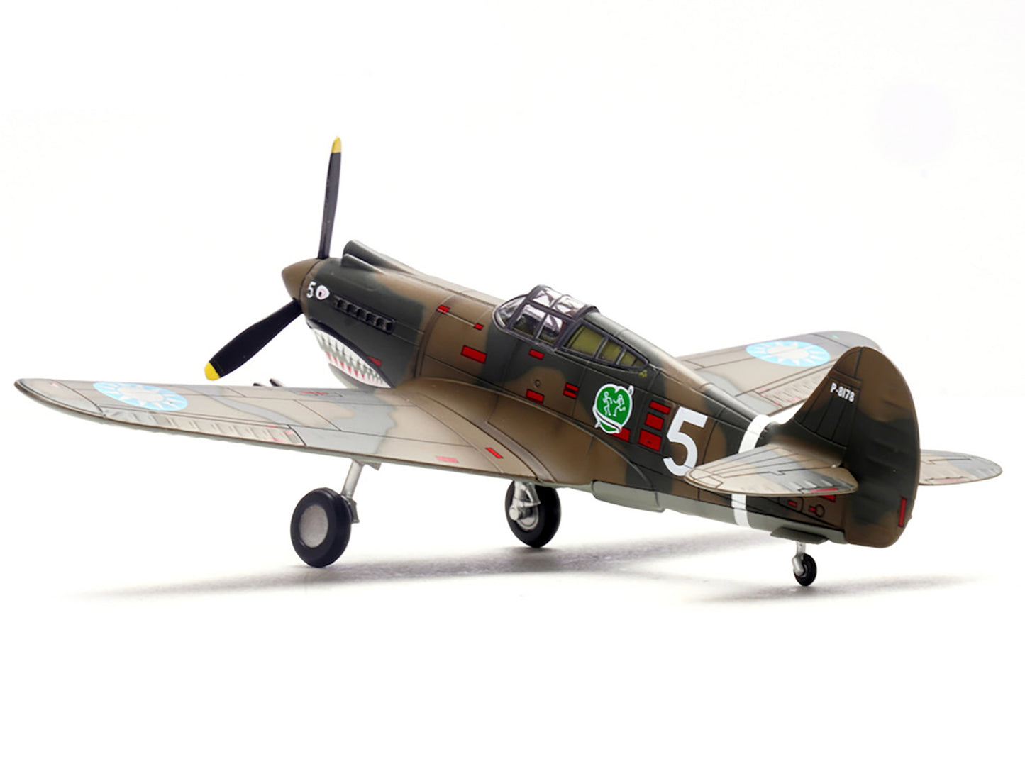 Curtiss P-40B/C Warhawk Fighter Aircraft "White 5 Charles Bond 1st Squadron Flying Tigers Chinese Air Force" (1942) 1st American Volunteer Group 1/72 Diecast Model Airplane by Legion