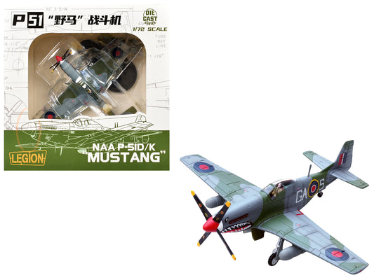 North American Mustang Mk.IV Aircraft "KH774 F/L Ellis Blanchford No. 112 'Shark' Squadron 239 Wing Italy" (1945) Royal Air Force 1/72 T&y Diecast Model Airplane by Legion