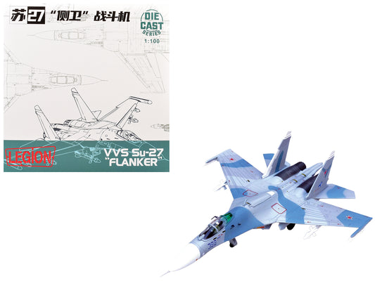 Sukhoi Su-27 Flanker-B Aircraft Soviet Air Force 1/100 Diecast Airplane