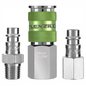 Legacy Manufacturing Flexzilla Pro High Flow Coupler and Plug Kit, 3-Piece, 1/4" Body, 1/4" NPT