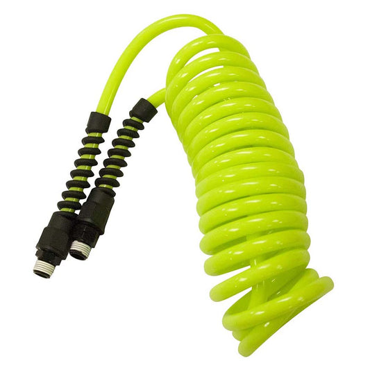 Flexzilla Polyurethane Recoil Hose 1/4in x 10ft w/ 1/4in MNPT Fittings