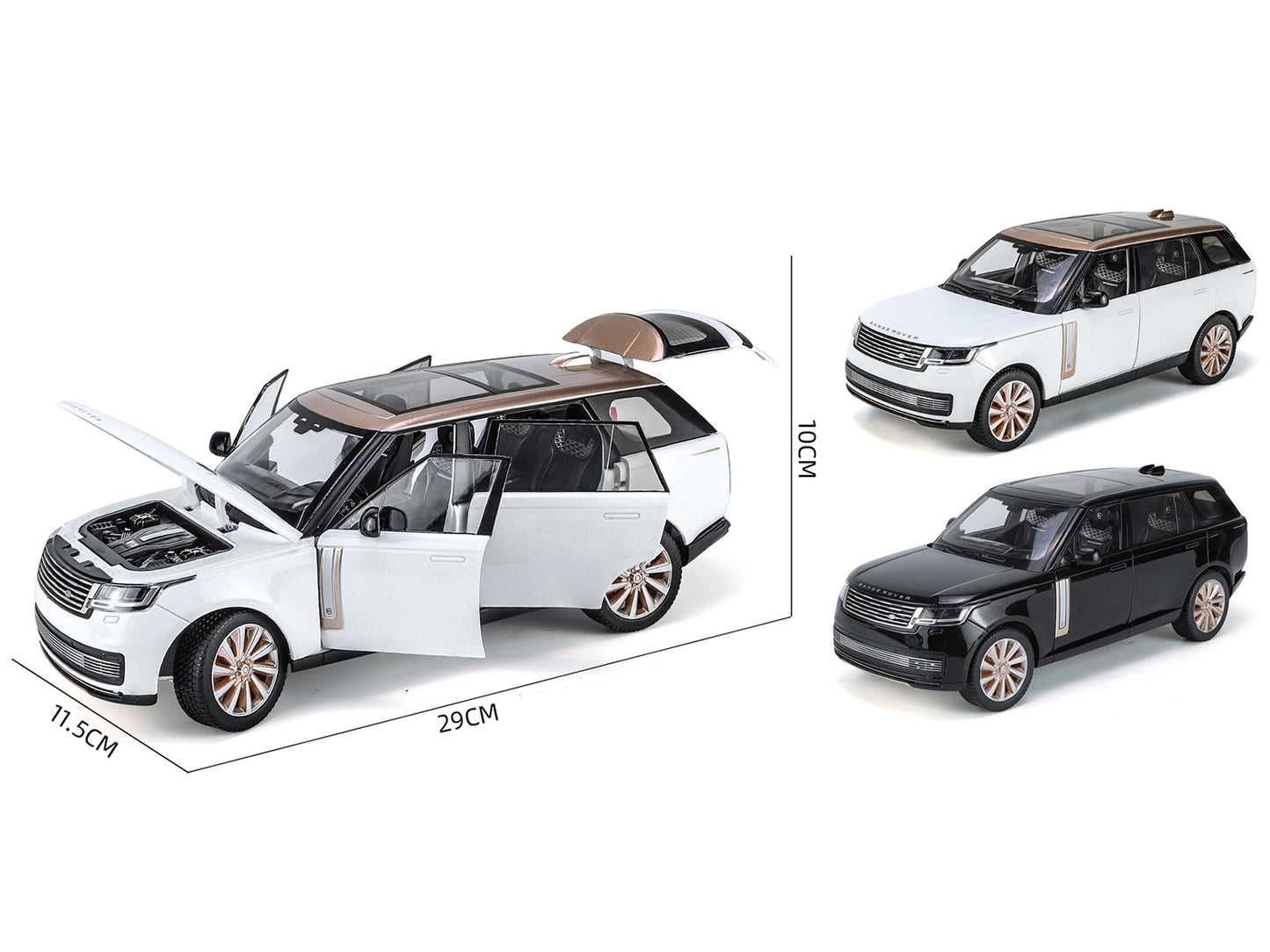 2022 Land Rover Range Rover SV Black Metallic with Moonroof 1/18 T&y Diecast Model Car by Heimanba