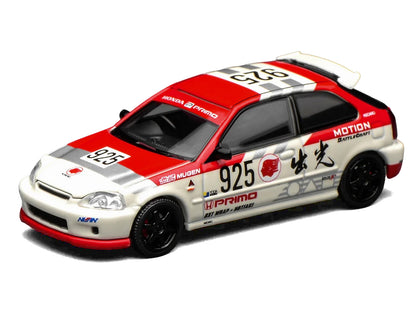 Honda Civic Type R (EK9) RHD (Right Hand Drive) #925 "Idemitsu Motion" White and Red 1/64 T&y Diecast Model Car by MotorHelix