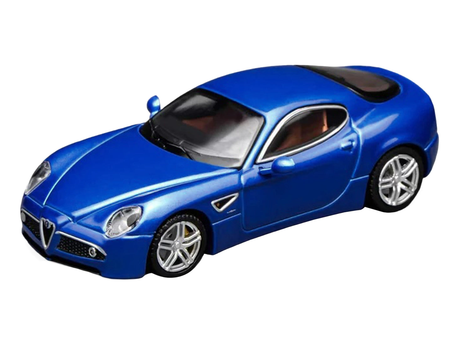 2008 Alfa Romeo 8C Competizione Blue Metallic 1/64 Diecast Model Car by MotorHelix