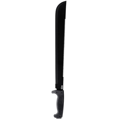 SOG SOGfari Sawback Machete 18" Carbon Steel Blade Kraton Handles