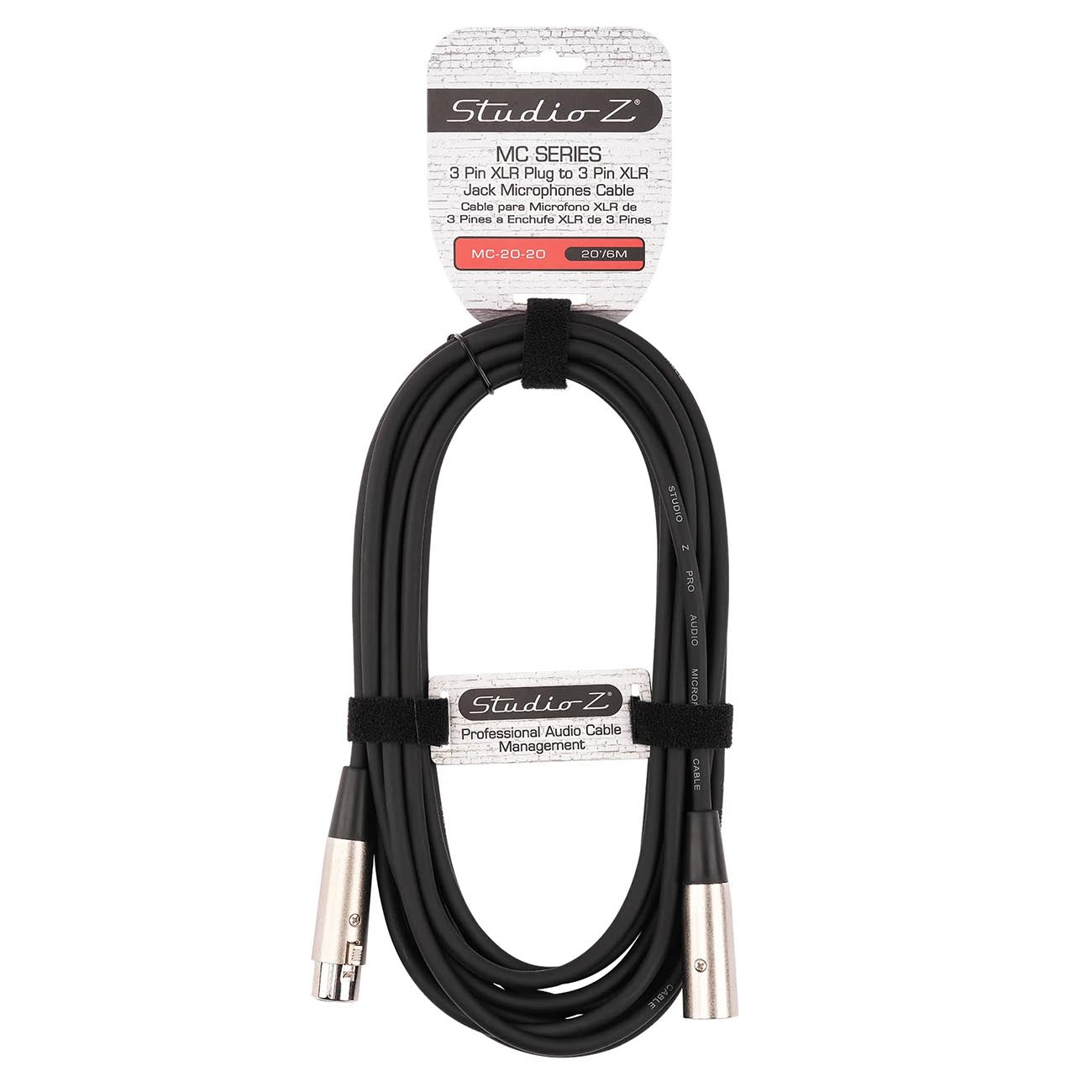 Studio Z 3-pin Male-to-Female XLR Microphone Cable (20 Feet)