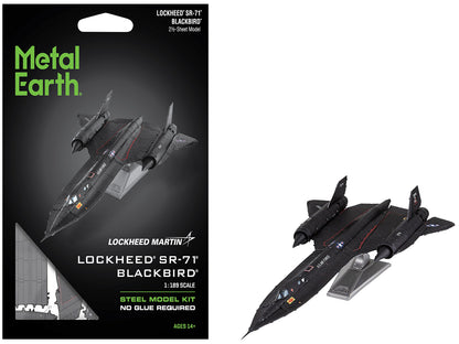 Model Kit Lockheed SR-71 Blackbird Aircraft "United States Air Force" (Moderate Difficulty) Steel Model by Metal Earth
