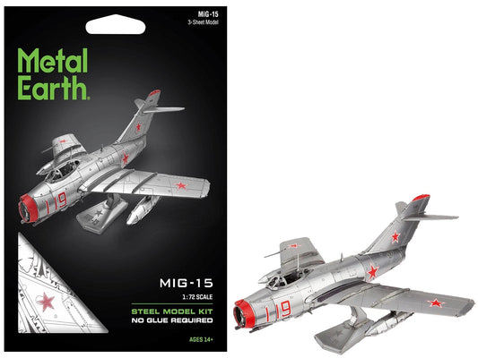 Model Kit Mikoyan-Gurevich MiG-15 Fighter Aircraft "Korean War" Soviet Air Force (Moderate Difficulty) Steel Model by Metal Earth T&y