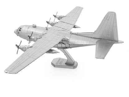 Model Kit Lockheed C-130 Hercules Transport Aircraft "United States Air Force" (Moderate Difficulty) Steel Model by Metal Earth
