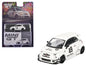 ABARTH 595 #49 "LB-Works x Abas Works" Gara White Limited Edition 1/64 Diecast Model Car by Mini GT