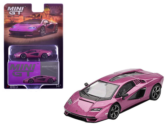 Lamborghini Countach LPI 800-4 Viola 30th Metallic Limited Edition 1/64 T&y Diecast Model Car by Mini GT