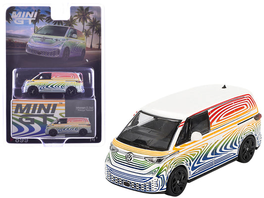 Volkswagen ID. Buzz Van Prototype "Rainbow" Limited Edition 1/64 T&y Diecast Model Car by Mini GT