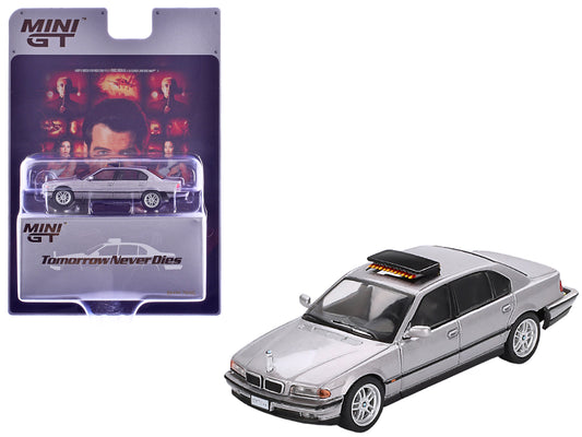 BMW 750IL Gray Metallic 007 James Bond "Tomorrow Never Dies" (1997) Movie Limited Edition 1/64 T&y Diecast Model Car by Mini GT