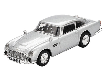 Aston Martin DB5 RHD (Right Hand Drive) Birch Silver Metallic (Damaged) 007 James Bond "Skyfall" (2012) Movie Limited Edition 1/64 Diecast Model Car by Mini GT
