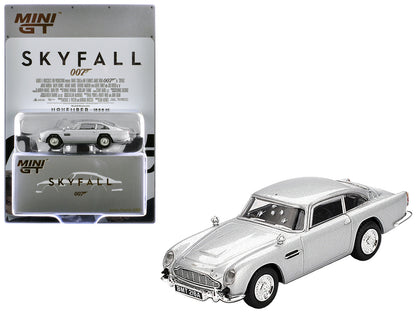 Aston Martin DB5 RHD (Right Hand Drive) Birch Silver Metallic (Damaged) 007 James Bond "Skyfall" (2012) Movie Limited Edition 1/64 Diecast Model Car by Mini GT