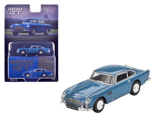 Aston Martin DB5 Sierra Blue Metallic Limited Edition 1/64 T&y Diecast Model Car by Mini GT