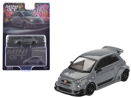 ABARTH 595 #49 "LB-Works x Abas Works" Gray Limited Edition 1/64 T&y Diecast Model Car by Mini GT