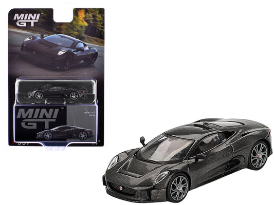 Jaguar C-X75 "Test Car" Black Carbon Limited Edition 1/64 T&y Diecast Model Car by Mini GT