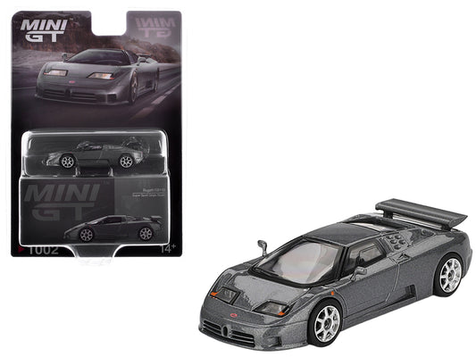 Bugatti EB110 Super Sport Grigio Scuro Dark Gray Metallic Limited Edition 1/64 T&y Diecast Model Car by Mini GT
