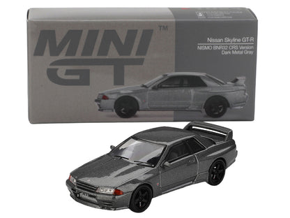 Nissan Skyline GT-R (NISMO BNR32 CRS Version) RHD (Right Hand Drive) Dark Metal Gray Metallic Limited Edition 1/64 Diecast Model Car by Mini GT