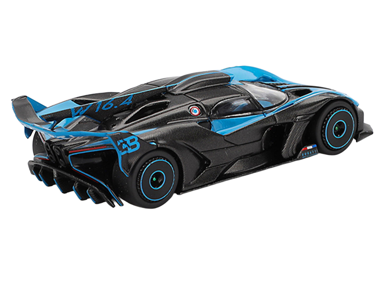 Bugatti Bolide Presentation Blue and Carbon Fiber Limited Edition 1/64 T&y Diecast Model Car by Mini GT