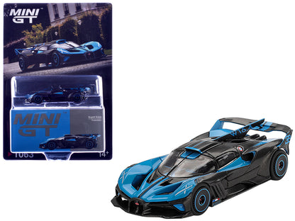 Bugatti Bolide Presentation Blue and Carbon Fiber Limited Edition 1/64 T&y Diecast Model Car by Mini GT