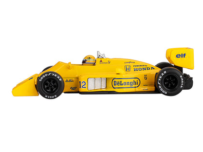 Lotus 99T #12 Ayrton Senna Winner Formula One F1 "Monaco GP" (1987) with Driver Figure Limited Edition 1/64 Die Cast Model Car by Mini GT