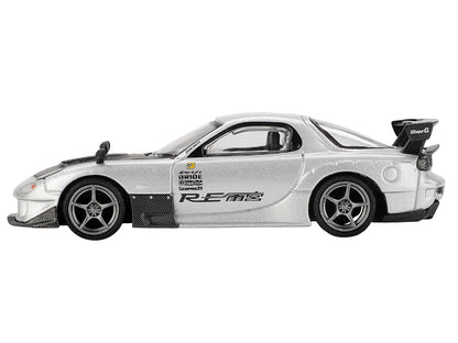 Mazda RX-7 RE-Amemiya Silver Metallic with Matt Black Hood Limited Edition 1/64 Diecast Model Car by Mini GT