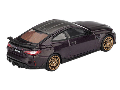 BMW M4 M-Performance Daytona Violet Metallic with Carbon Top Limited Edition 1/64 T&y Diecast Model Car by Mini GT