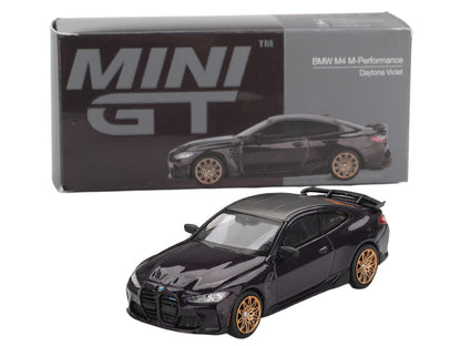 BMW M4 M-Performance Daytona Violet Metallic with Carbon Top Limited Edition 1/64 T&y Diecast Model Car by Mini GT