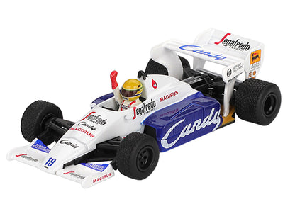 Toleman TG184 #19 Ayrton Senna 2nd Place Formula One F1 "Monaco GP" (1984) with Driver Figure Limited Edition 1/64 Diecast Model Car by Mini GT