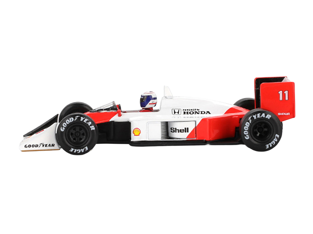 McLaren MP4/4 #11 Alain Prost 2nd Place Formula 1/64 Scale Figure Set - Mini GT
