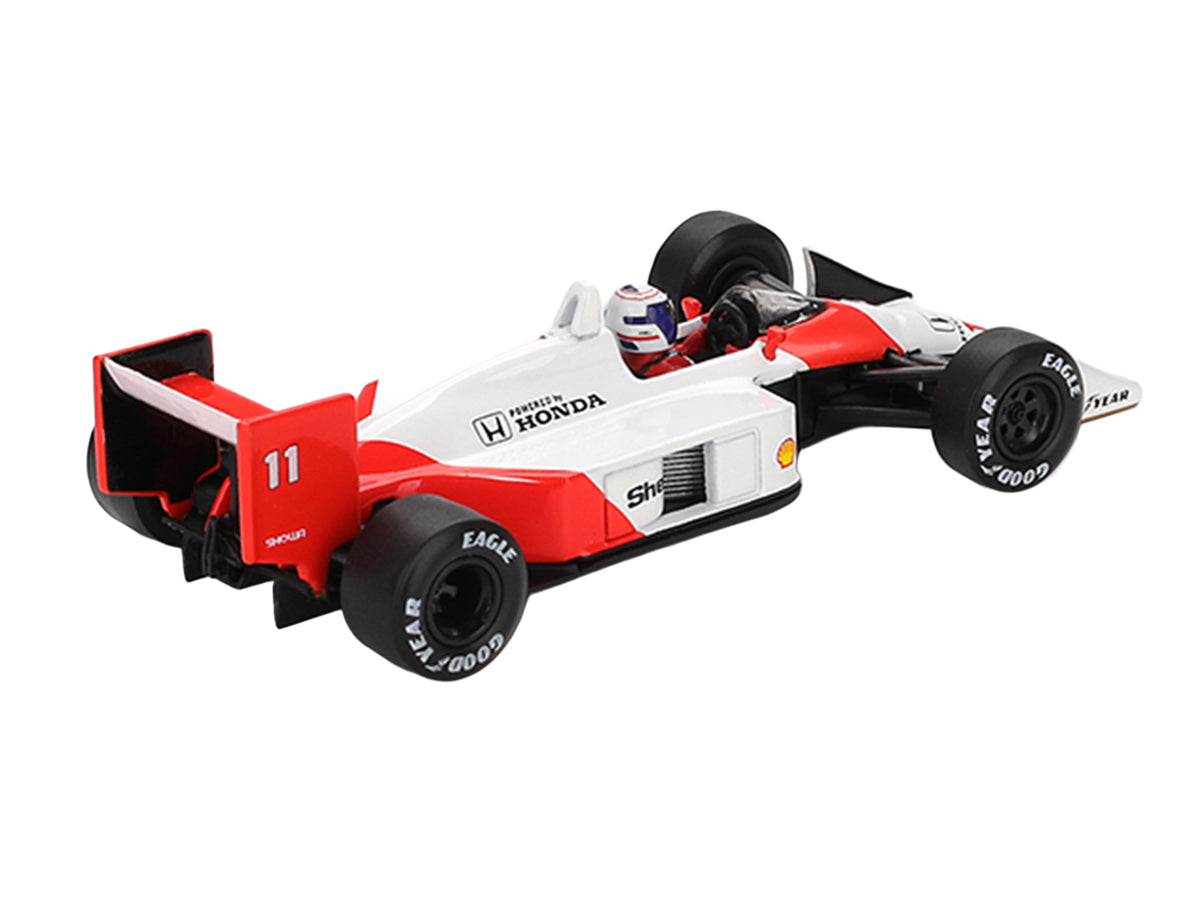 McLaren MP4/4 #11 Alain Prost 2nd Place Formula 1/64 Scale Figure Set - Mini GT