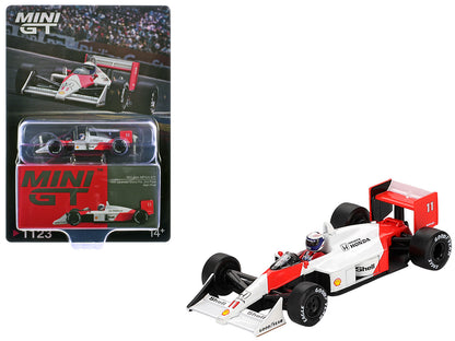 McLaren MP4/4 #11 Alain Prost 2nd Place Formula 1/64 Scale Figure Set - Mini GT