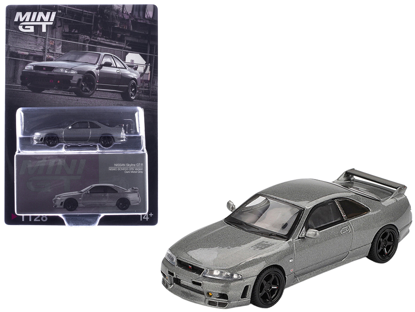 Nissan Skyline GT-R (NISMO BCNR33 CRS Version) RHD (Right Hand Drive) Dark Metal Gray Metallic Limited Edition 1/64 T&y Diecast Model Car by Mini GT