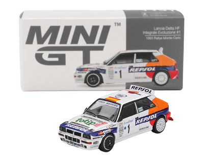 Lancia Delta HF Integrale Evoluzione #1 Carlos Sainz - Luis Moya "Rallye Monte-Carlo" (1993) Limited Edition 1/64 Diecast Model Car by Mini GT