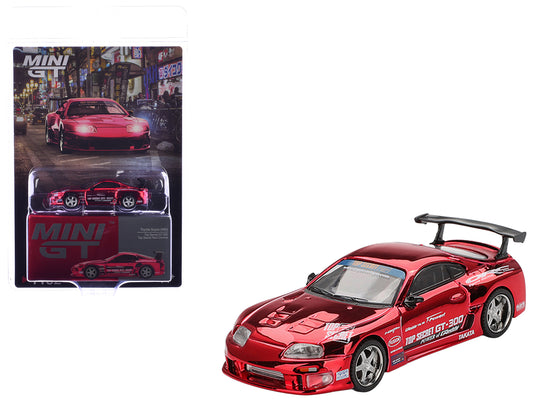 Toyota Supra (A80) Top Secret GT-300 RHD Red Chrome 1/64 Die Cast Model Car
