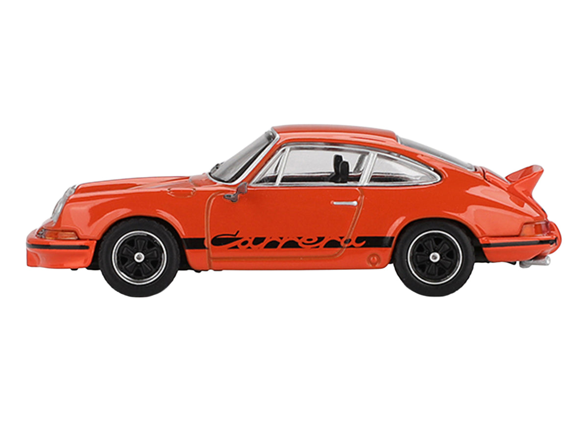 Porsche 911 Carrera RS 2.7 Tangerine with Black Stripes 1/64 Diecast Model Car