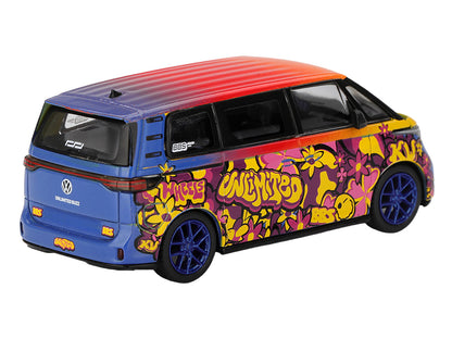 Volkswagen ID.Buzz Van "KW/BBS" Floral Graffiti Livery 1/64 Diecast Model Car