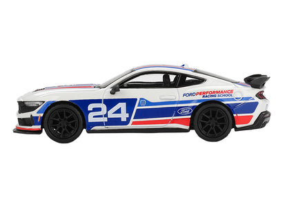 Ford Mustang Dark Horse #24 "Ford Performance Racing School" White with Red and Blue Graphics Limited Edition 1/64 T&y Diecast Model Car by Mini GT
