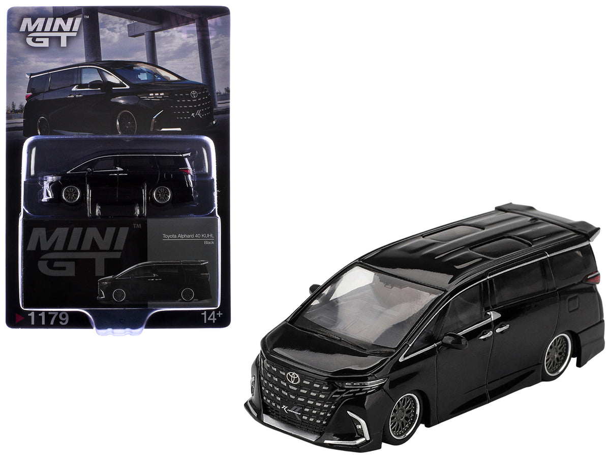 Toyota Alphard 40 KUHL Van RHD Black 1/64 Diecast Model Car - Mini GT