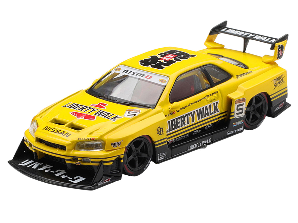 Nissan LB-ER34 Super Silhouette Skyline RHD #5 1/64 Diecast Model Car - Mini GT