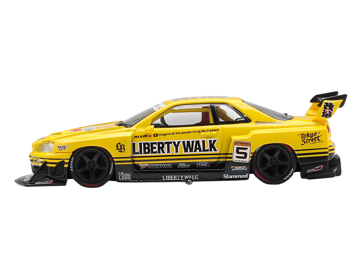 Nissan LB-ER34 Super Silhouette Skyline RHD #5 1/64 Diecast Model Car - Mini GT