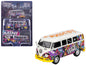 Volkswagen T1 Microbus White Graffiti Graphics 1/64 Diecast Model Car - Mini GT
