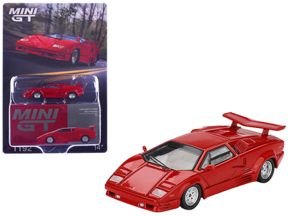 Lamborghini Countach "25th Anniversary" Red Limited Edition 1/64 T&y Diecast Model Car by Mini GT