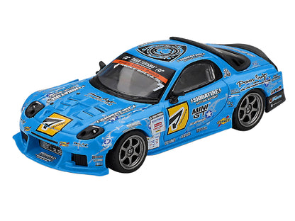 Mazda RX-7 RE-Amemiya RHD (Right Hand Drive) Blue with Graphics "D1GP" (2025) Limited Edition 1/64 T&y Diecast Model Car by Mini GT