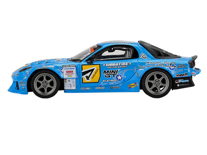Mazda RX-7 RE-Amemiya RHD (Right Hand Drive) Blue with Graphics "D1GP" (2025) Limited Edition 1/64 T&y Diecast Model Car by Mini GT